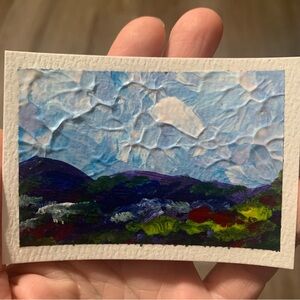 ACEO original art Abstract Landscape Art miniature painting collectible